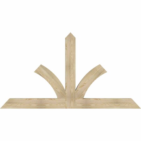 Ekena Millwork Richland Rough Sawn Timber Gable Bracket, Douglas Fir, 84"W x 45"H x 4"D x 6"F, 13/12 Pitch GBW084X45X0406RIC00RDF